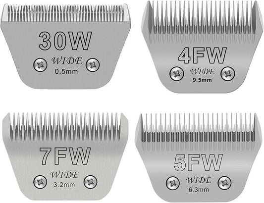 Wide Blade 4FW, Pet Dog Grooming Blade Compatible with Andis,Oster A5,Wahl km10 Clippers, Grooming Wide Blade, A5 Type Blade,for Animal Dog,Cat,Horse (30W+7FW+5FW+4FW) - Pet Explorer