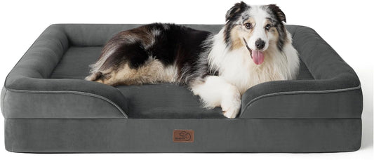 Bedsure Orthopedic Dog Bed for Extra Large Dogs - XL Washable Dog Sofa Bed Large, Supportive Foam Pet Couch Bed with Removable Washable Cover, Waterproof Lining and Nonskid Bottom, Dark Grey - Pet Explorer