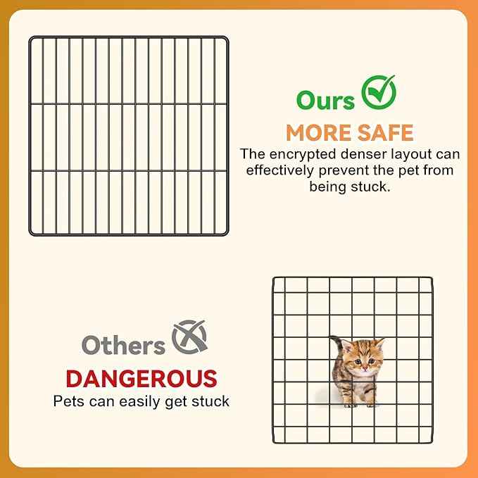 Cat Cage, 3-Tier DIY Cat Enclosures Catio, Cat Playpen Indoor & Outdoor with Hammock, Detachable Metal Wire Kennel Cats Crate, 2x3x3 Exercise Place for 1-3 Cats/Kitten