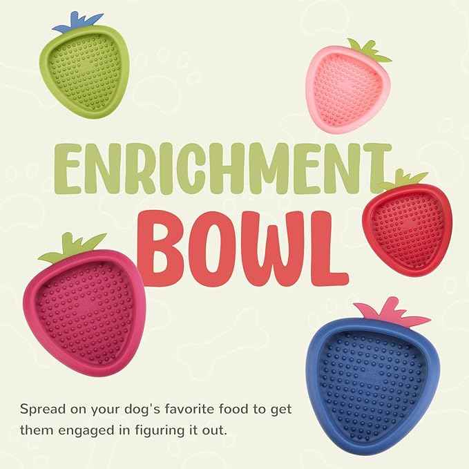 Freeze Dog Lick Bowl, Animire Non-Slip Slow Feeder Lick Mat for Dogs, Silicone Dog Enrichment Bowl for Distraction Anxiety Relief Boredom, BPA Free, Dishwasher Safe(Red,L)