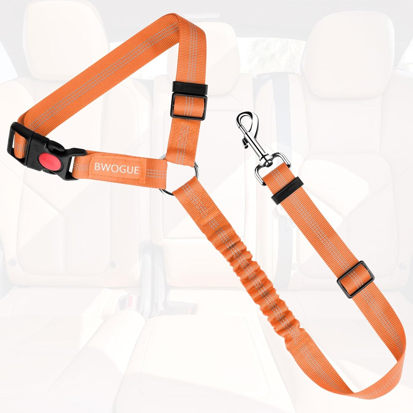 BWOGUE Pet Dog Cat Seat Belts, Car Headrest Restraint Adjustable Safety Leads Vehicle Seatbelt Harness (1 Pack) - Pet Explorer