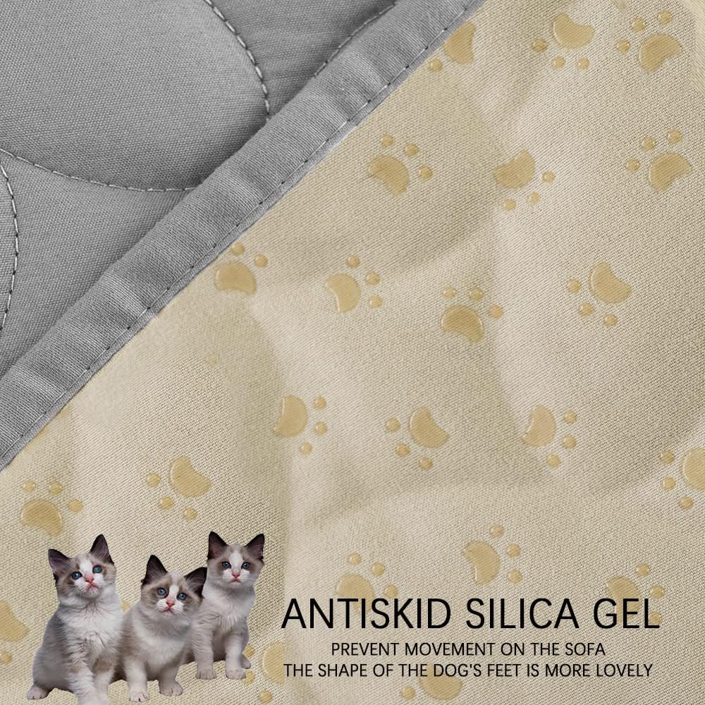 Ameritex Pet Bed Cover Dog Bed Blanket for Sofa and Furniture Waterproof New Pattern Design (40x50 Inch, Light Grey) - Pet Explorer