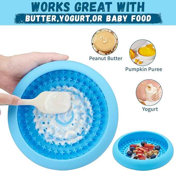 Dog Lick Bowl, Bestalk Anxiety Relief Slow Feeder Dog Lick Mat Treat Dispenser, Non-Slip Dogs Licking Bowl Enrichment Toys, BPA Free Silicone, Dishwasher Safe