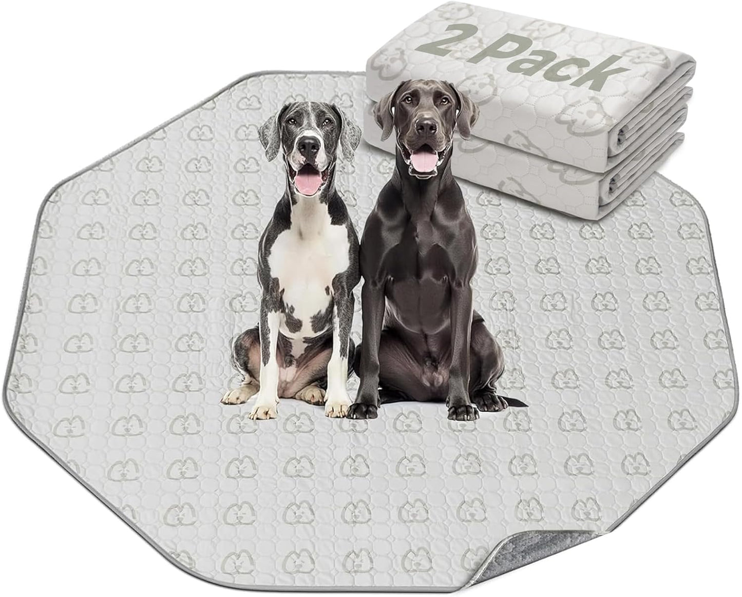 FXW Washable Pee Pads for Dogs, Puppy Pads with Super Absorbent, Specifically Designed for FXW Rollick/Homeplus 24inch 8 Panels Dog Playpen, 29" Octagon, Khaki, 2 Packs - Pet Explorer