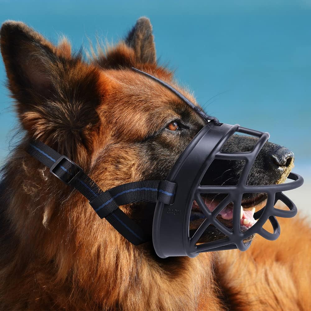Dog Muzzle, Breathable Basket Muzzles for Small, Medium, Large and X-Large Dogs, Prevent Barking, Biting, Chewing Dog Mouth Cover - Pet Explorer