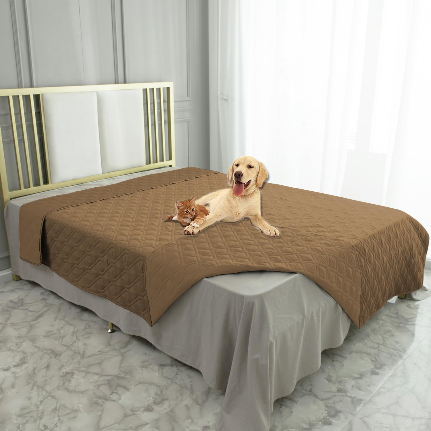 Ameritex Waterproof Dog Bed Cover Pet Blanket for Furniture Bed Couch Sofa Reversible - Pet Explorer