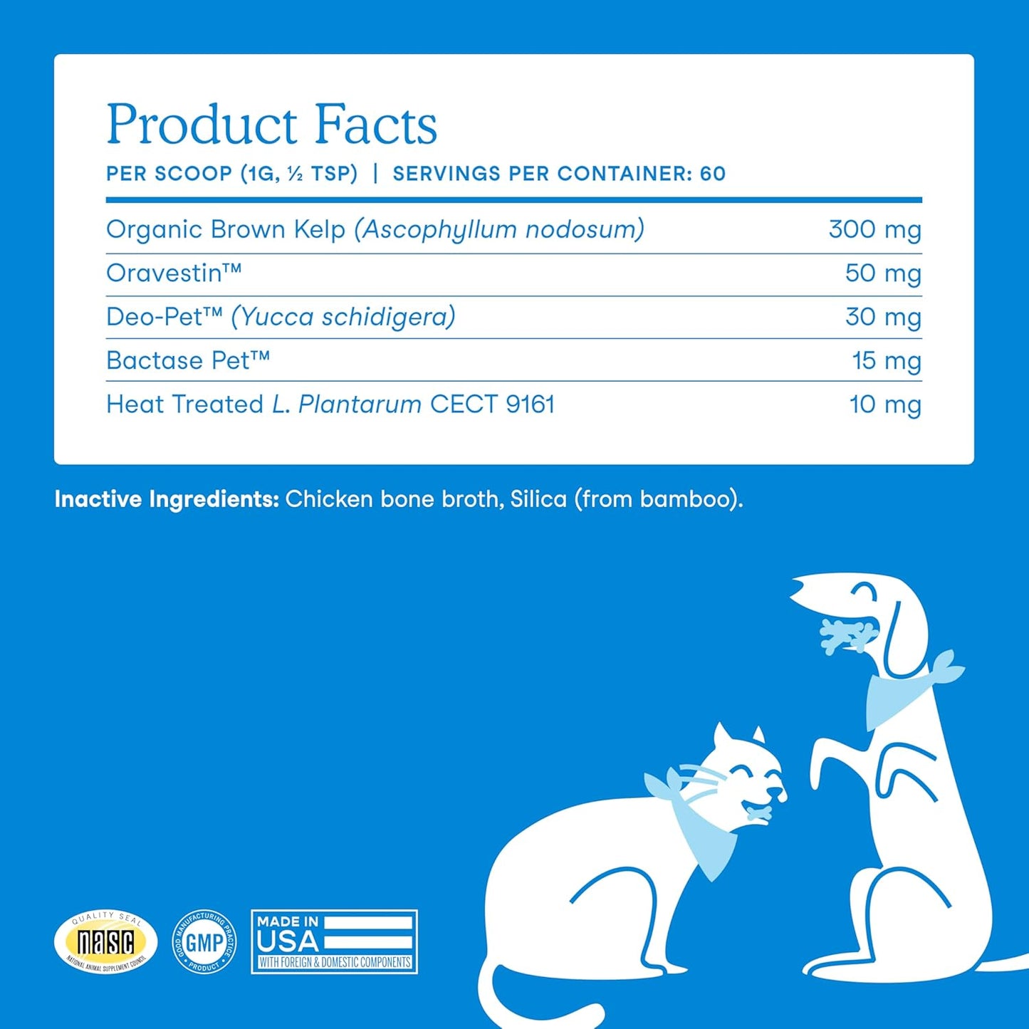Fera Pets Cat & Dog Dental Support Powder - Supports Fresh Breath - Promotes Healthy Teeth and Gums - Targets Tartar Build-Up - Includes Kelp, Enzymes & Postbiotics - 60 Scoops - Pet Explorer