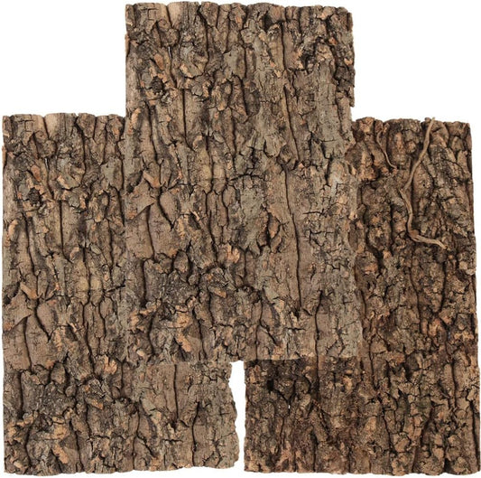 Totority Cork Bark 3Pcs Plants Decor Cork Terrarium Background, Cork Tile Background Decorative Tree Bark Adornment Reptile Climbing Plaything for Gecko Lizard Tortoise Frog Bearded Dragon Tank Access - Pet Explorer