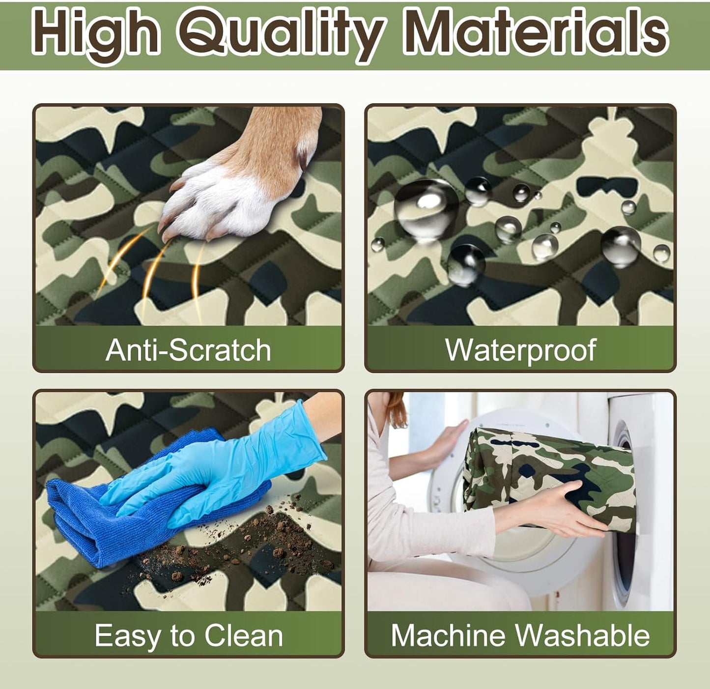 Dog Car Seat Cover, Durable Waterproof Scratch Proof Nonslip Dog Hammock, Pet Back Seat Covers with Pocket for Cars SUVs and Trucks - S, Camouflage - Pet Explorer