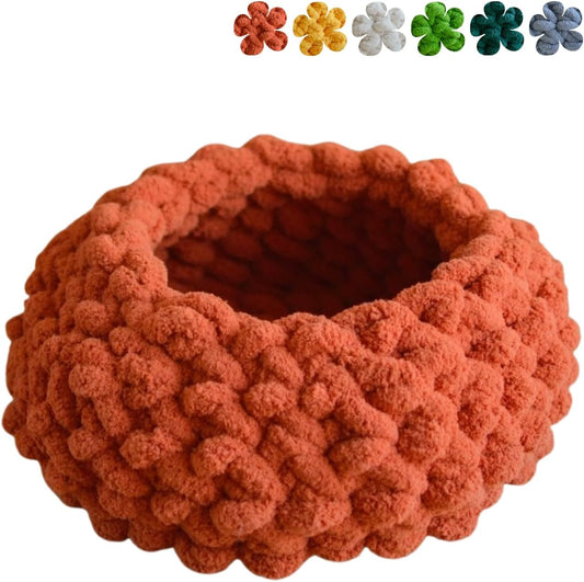 Cat Nest Bed – Premium Handwoven Washable Extra Soft Round Cave House for Indoor Kitten & Kitty, Small & Large (MapleLeaf Red,Large) - Pet Explorer