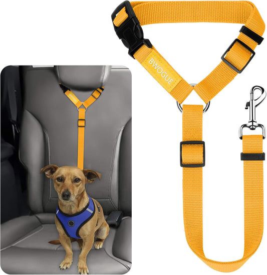 BWOGUE Pet Dog Cat Seat Belts, Car Headrest Restraint Adjustable Safety Leads Vehicle Seatbelt Harness (1 Pack) - Pet Explorer