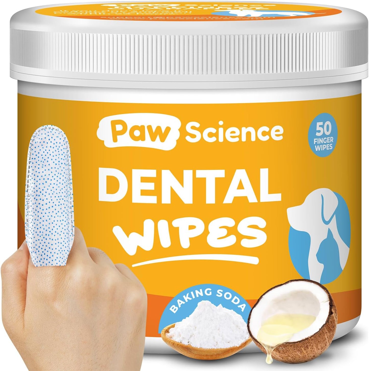Cat & Dog Teeth Cleaning Wipes - Dental Finger Wipes for Cats & Dogs - Pet Toothbrush & Tooth Brushing Kit - Effective Teeth Cleaner (Unscented) - Pet Explorer