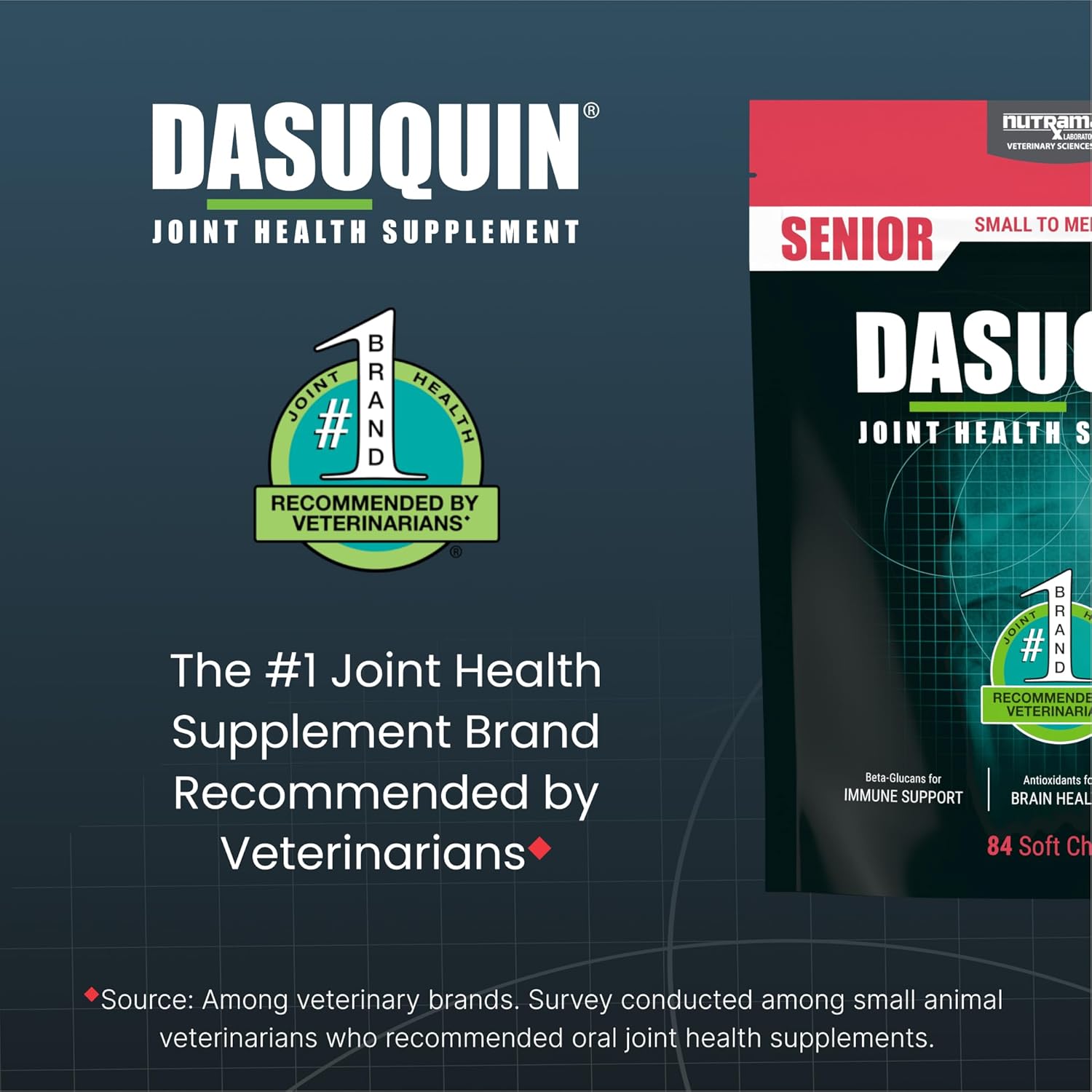 Nutramax Dasuquin Joint Health Supplement for Small to Medium Senior Dogs – for Immune Support, Skin & Coat Health, and Brain Health, 84 Soft Chews - Pet Explorer