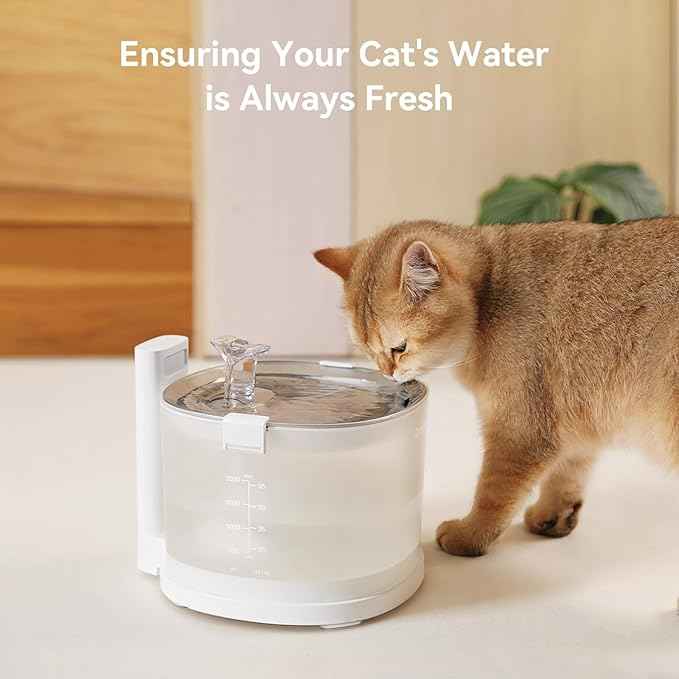 Cheerble Pumpless Cat Water Elfin Fountain, Wireless Pet Fountain Battery Operated, 2L/67oz E1+ Automatic Water Dispenser Cats & Dogs MagDrive™ Technology Stainless Steel Tray, 4 Filters