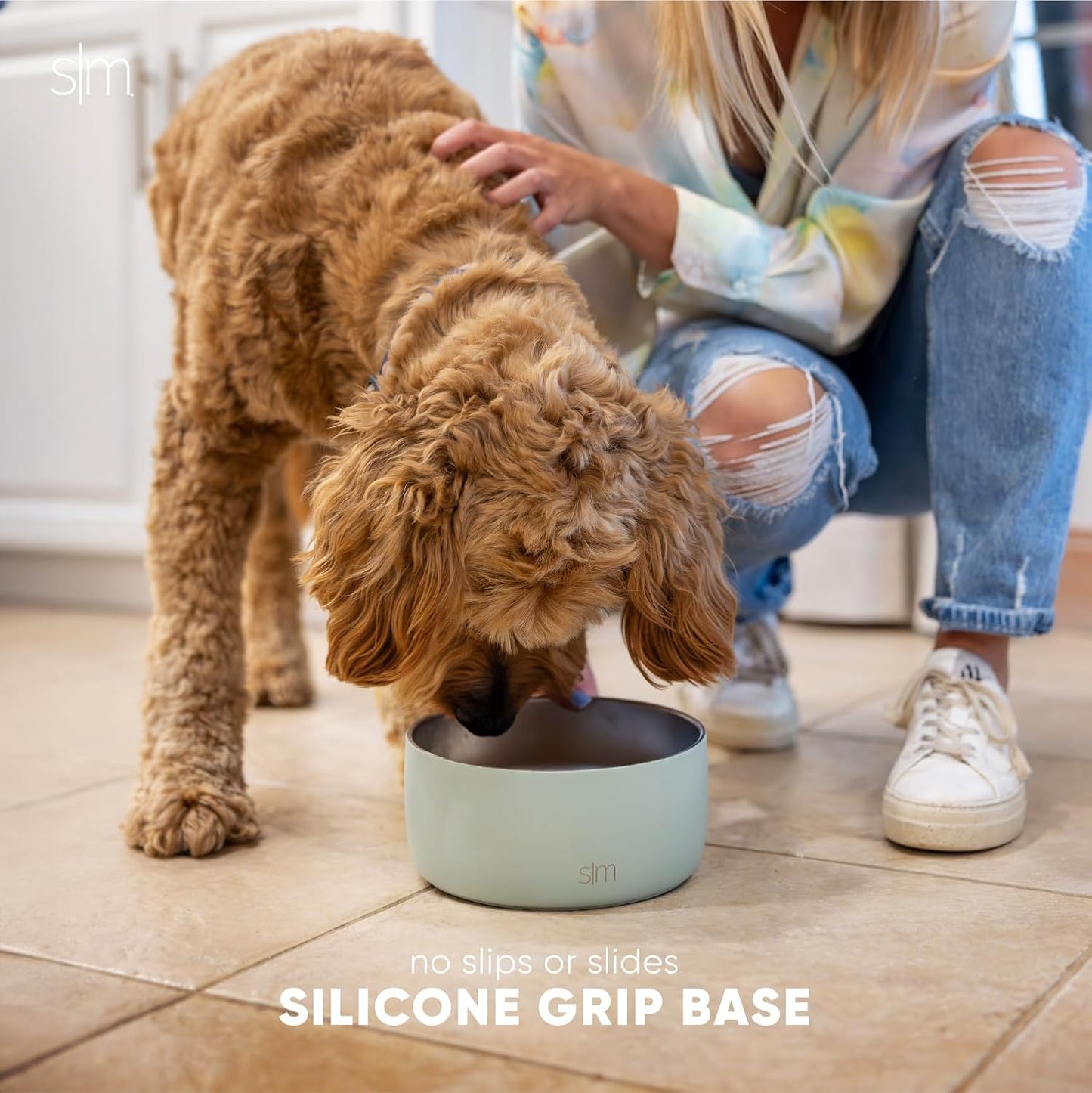 Simple Modern Stainless Steel Pet Water Bowl for Dogs & Cats | Reusable Insulated Stainless Steel Food Bowls for Dog Cat | No Tip No Slip BPA Free | Bentley Collection | Large (64oz) | Winter White - Pet Explorer