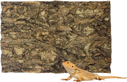 Tfwadmx Terrarium Cork Bark Background, 11.8"x7.8" Thickened Reptile Tank Tree Backdrop Wall Decor Habitat Climbing Mat Decoration for Lizard, Turtle, Gecko, Bearded Dragon, Frog, Chameleon - Pet Explorer