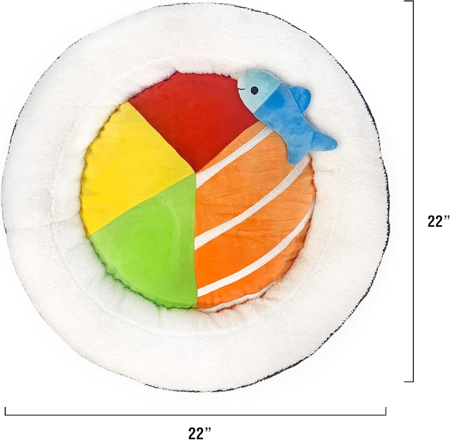 TONBO Soft Plush Small Cute and Cozy Food Dog Cat Bed, Washer and Dryer Friendly (Sushi Roll) - Pet Explorer