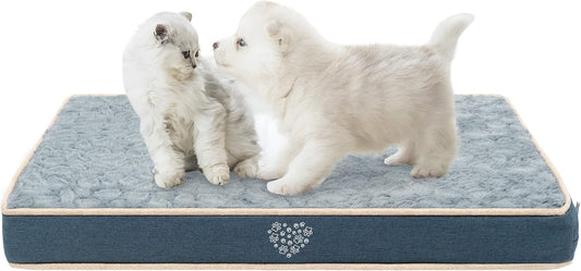 VANKEAN Waterproof Dog Crate Pad Bed Mat Reversible (Warm&Cool), Removable Washable Cover & Waterproof Inner Lining, Pet Crate Mattress for Cats and Dogs, Joint Relief Dog Bed for Crate, Navy - Pet Explorer