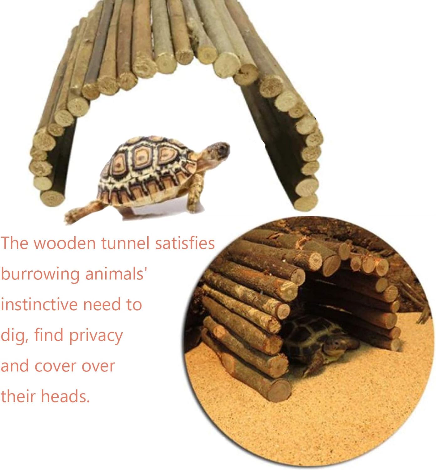 Hamiledyi Extra Large Wooden Reptile Hideout Bearded Dragon Bendy Bridge Climbing Ladder Hiding Hut Reptiles Hide Cave Habitat Decor for Lizards Gecko Spiders Snakes Tortoise(XL:20" x 11.8") - Pet Explorer