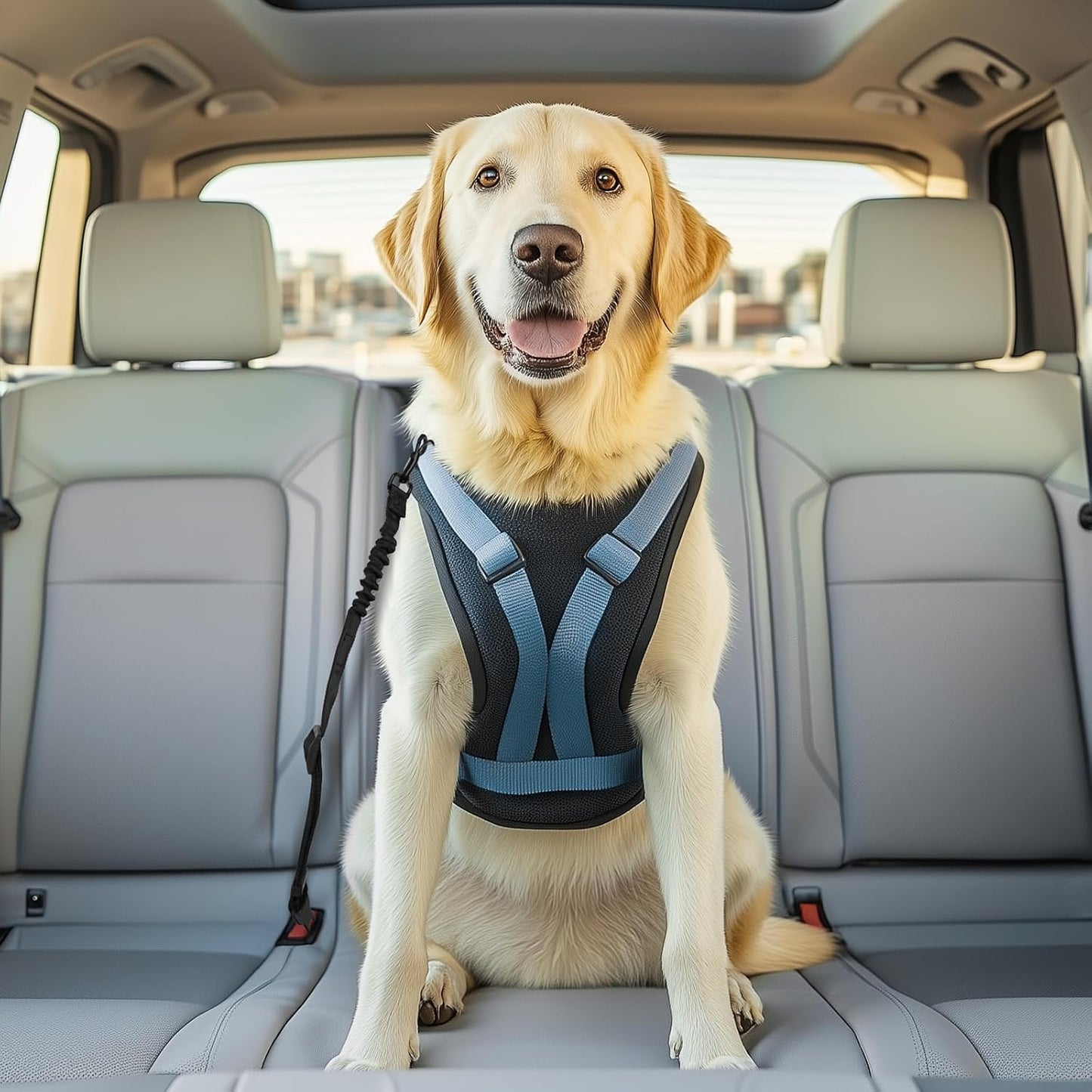 Thickened Dog Seat Belt for Car, 3 Pack Set Retractable Dog Car Leash Adjustable Dog Seat Belt for Vehicle Nylon Pet Safety Seat Belts Heavy Duty & Elastic,Seat Belt for Large Dogs in Car, Black - Pet Explorer