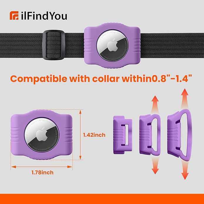 Waterproof AirTag Dog Collar Holder for Apple AirTag QR Code