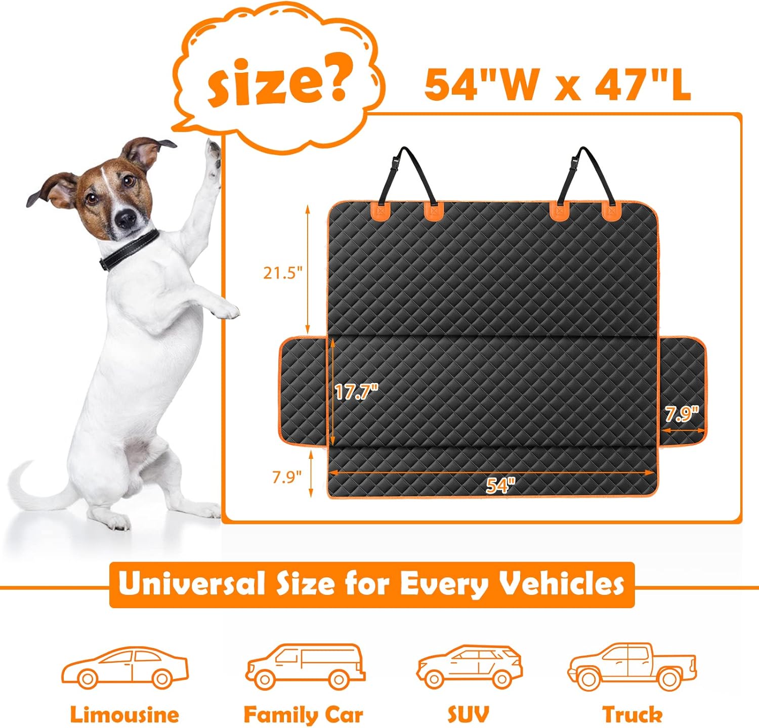 MIXJOY Dog Seat Cover for Back Seat Waterproof Dog Seat Covers for Cars, Car Seat Protector for Dogs, Nonslip Back Seat Cover for Trucks & SUV - Pet Explorer
