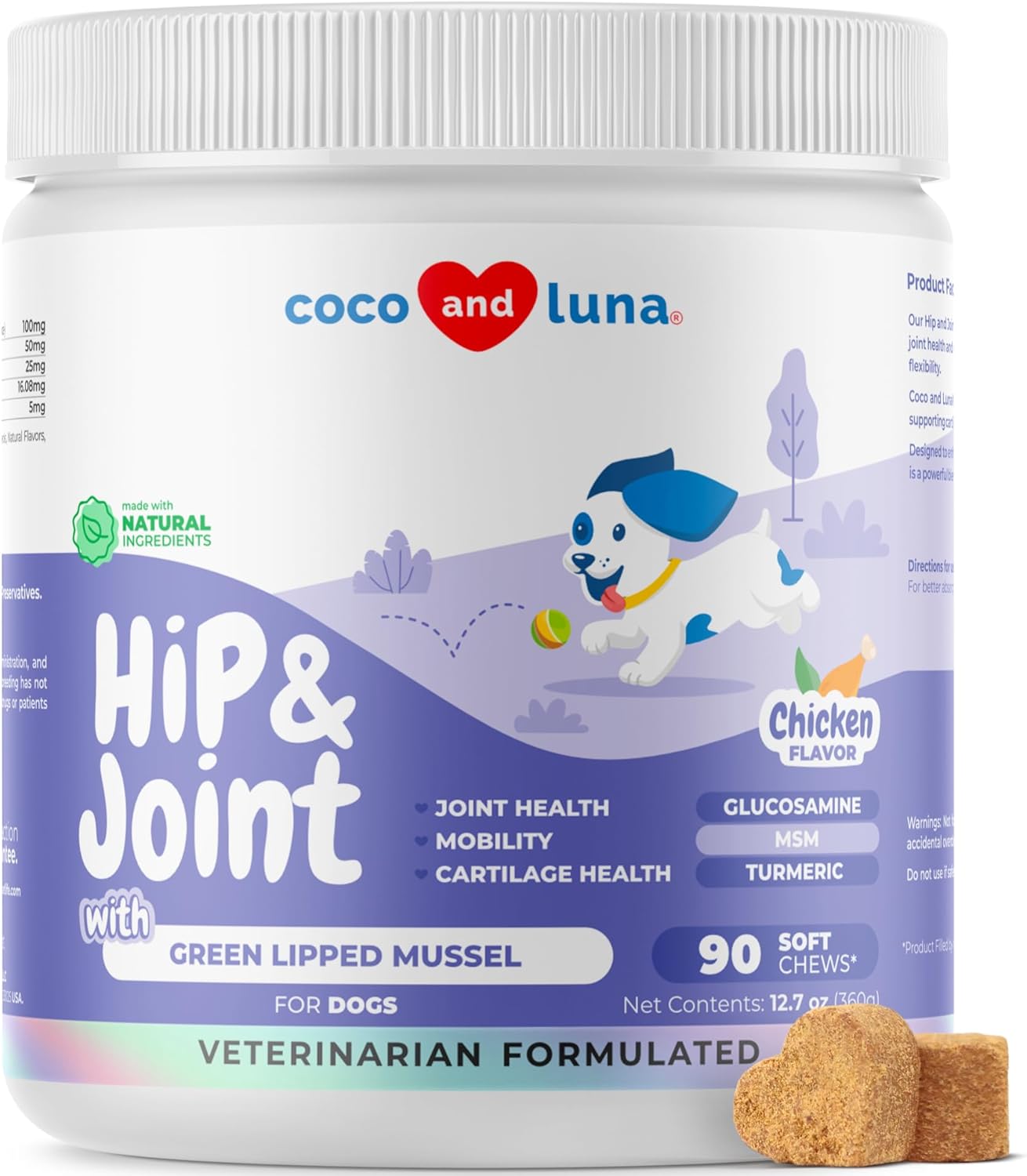 Hip and Joint Supplement for Dogs - with Glucosamine, Green Lipped Mussel, Turmeric, Chondroitin, Fish Oil, MSM and Yucca Schidigera for Dog Joint Relief & Mobility. - Pet Explorer