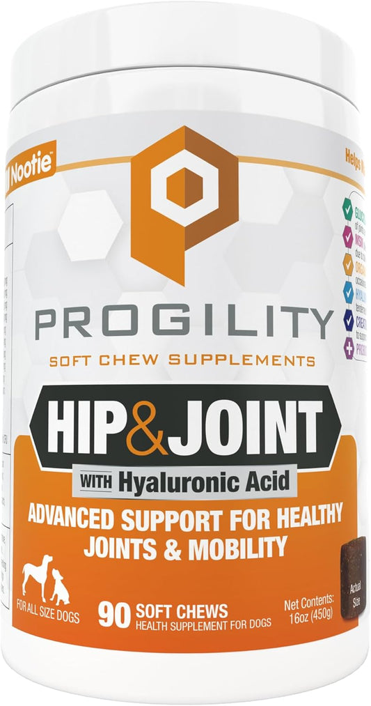 Nootie Progility Hip & Joint Supplement for Dogs, Dog Joint Support with Glucosamine and Chondroitin, 90 Count - Pet Explorer
