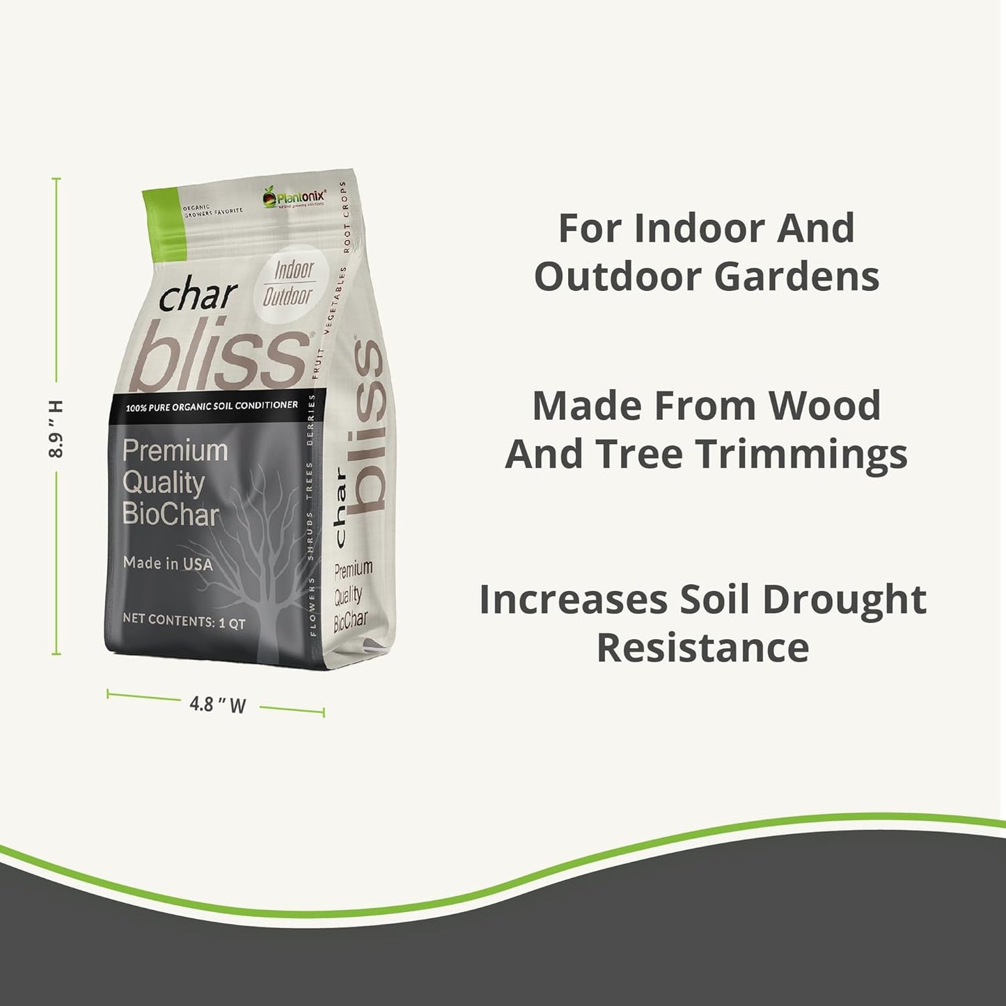 Char Bliss (16 Qts) - Organic Biochar for Plants - OMRI-Listed Biochar Soil Amendment Organic - Bio Char for Plants - Horticultural Charcoal for Plants, Potting Soil, Garden Soil, & Potting Mixes - Pet Explorer
