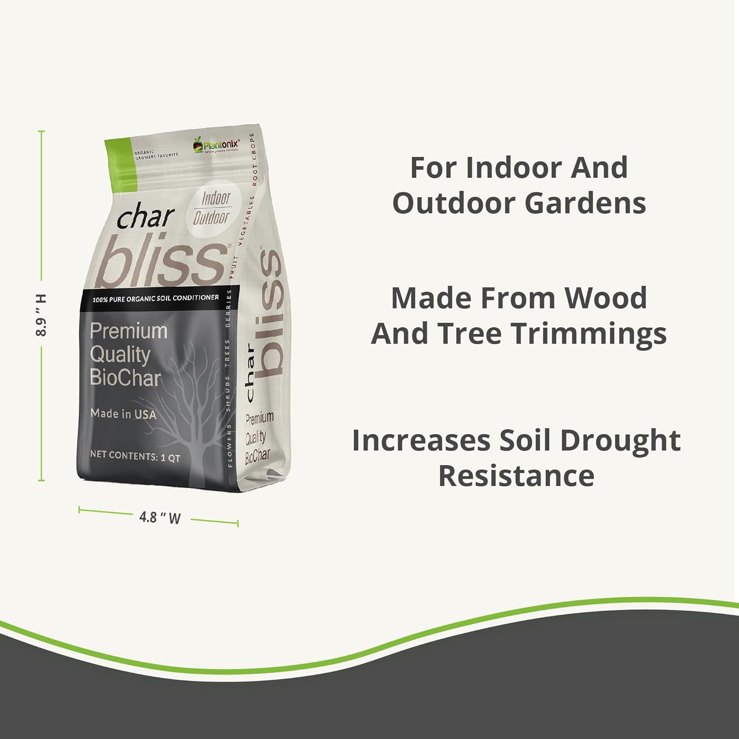 Char Bliss (16 Qts) - Organic Biochar for Plants - OMRI-Listed Biochar Soil Amendment Organic - Bio Char for Plants - Horticultural Charcoal for Plants, Potting Soil, Garden Soil, & Potting Mixes - Pet Explorer
