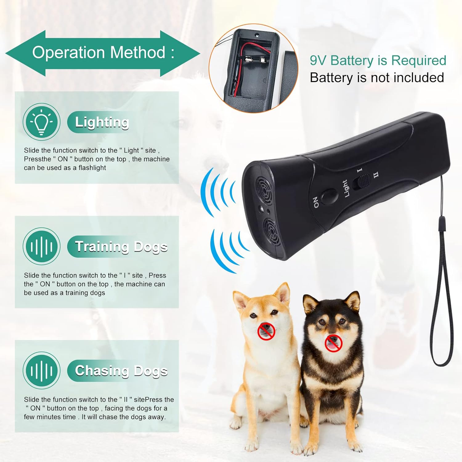 Dog Barking Control Devices,Anti Barking Device,Ultrasonic Dog Barking Control Devices & Training Tool,3 in 1 Bark Control Tool,Correct Poor Behavior, Indoor &Outdoor - Pet Explorer