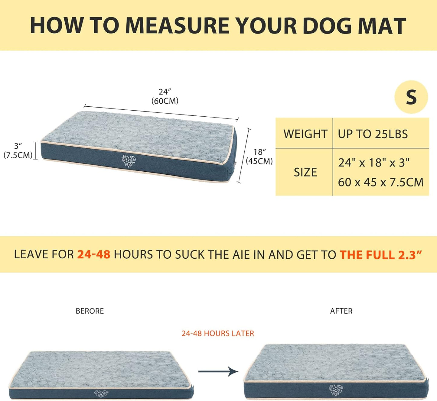VANKEAN Waterproof Dog Crate Pad Bed Mat Reversible (Warm&Cool), Removable Washable Cover & Waterproof Inner Lining, Pet Crate Mattress for Cats and Dogs, Joint Relief Dog Bed for Crate, Navy - Pet Explorer