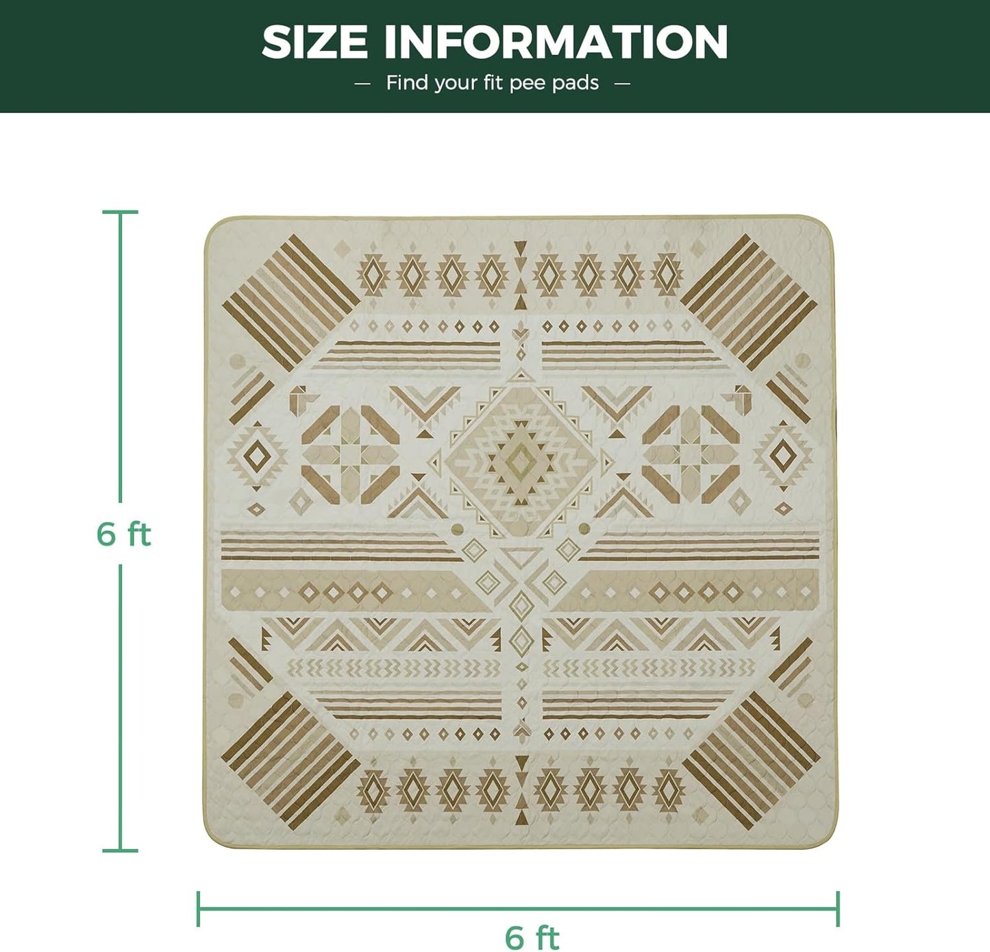 FXW Washable Pee Pads for Dogs, Puppy Pads with Super Absorbent, Specifically Designed for FXW Rollick/Homeplus 32 inch 8 Panels Dog Playpen, 71" Square, Khaki Geometric, 1 Pack - Pet Explorer