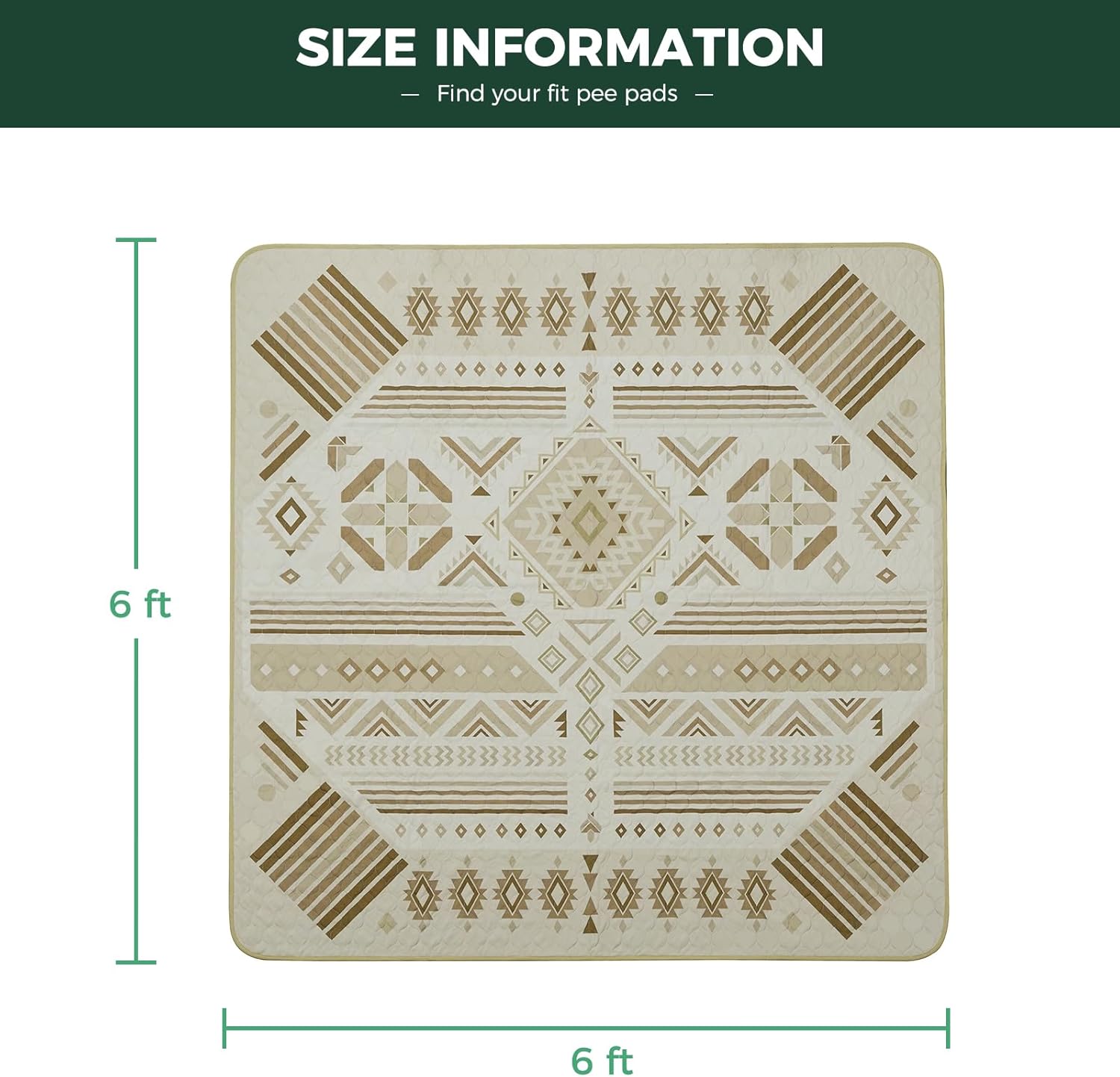 FXW Washable Pee Pads for Dogs, Puppy Pads with Super Absorbent, Specifically Designed for FXW Rollick/Homeplus 32 inch 8 Panels Dog Playpen, 71" Square, Khaki Geometric, 1 Pack - Pet Explorer