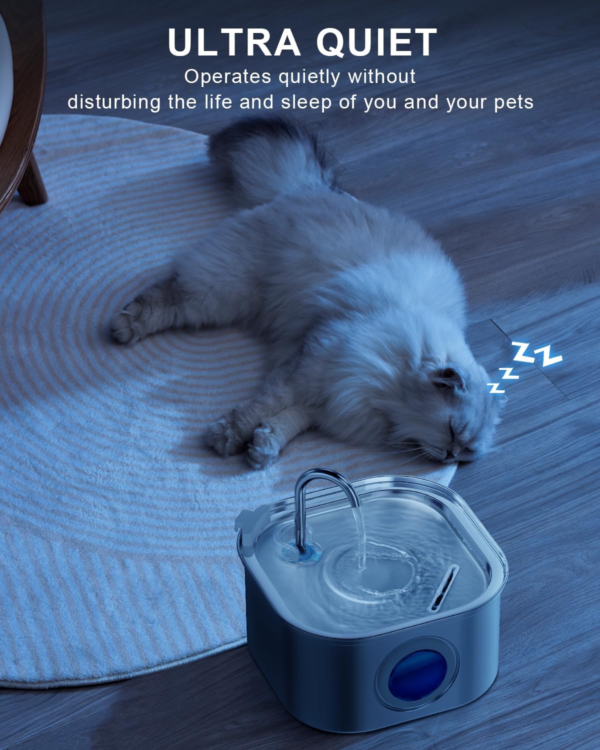 Cat Water Fountain Stainless Steel: 108oz/3.2L Automatic Pet Water Fountain - Dog Water Dispenser with Water Level Window - for Cats Inside with 8 Replacement Filters and 8 Sponges - Pet Explorer