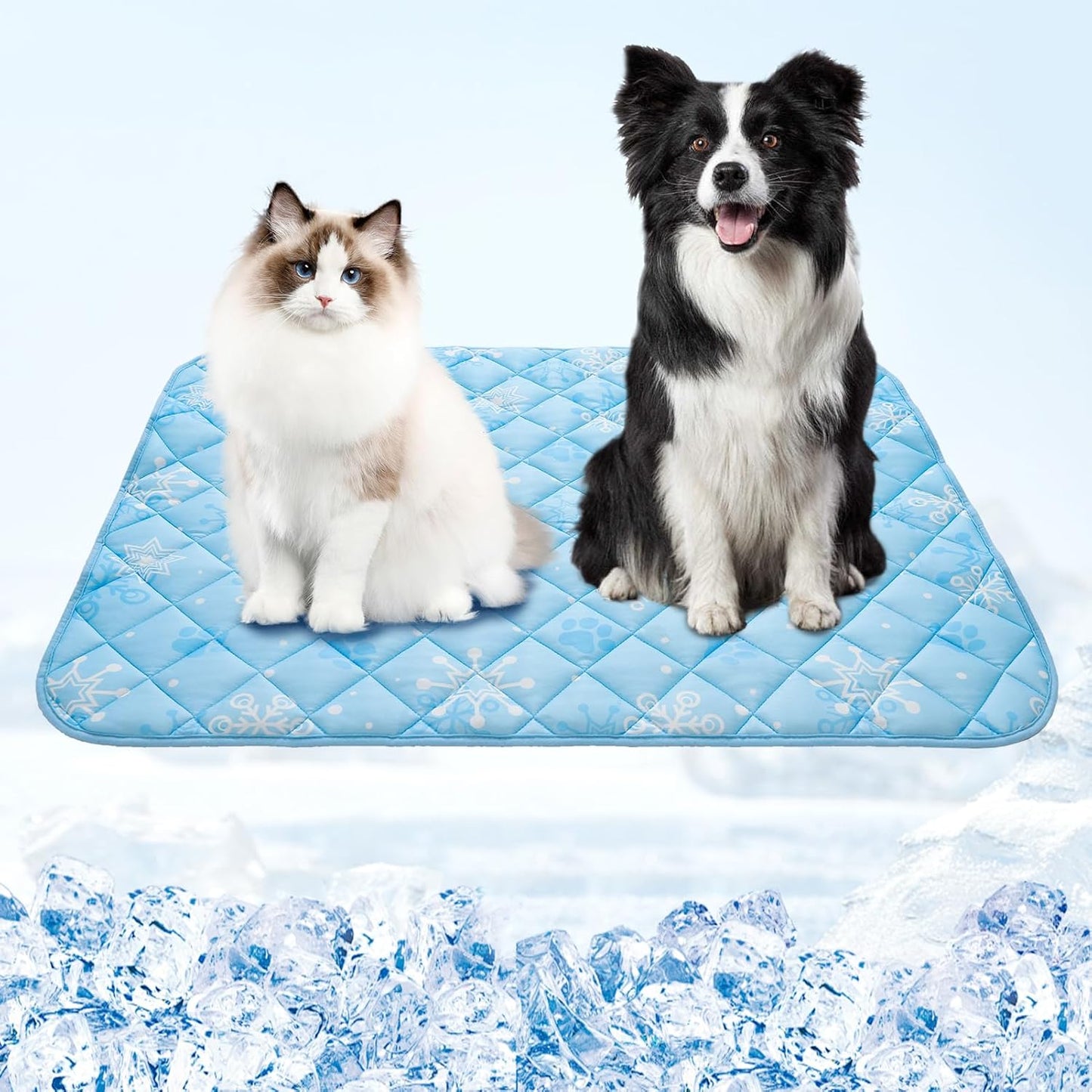 Homimp Dog Cooling Mat,27.5" x 38.5" Thicken Self-Cooling Mat for Dog Large,Internal Waterproof& Endothermic,Washable Pet Ice Cool Pad Blanket,Pet Sleeping Pad for Indoor Outdoor in Summer, Non-Toxic - Pet Explorer