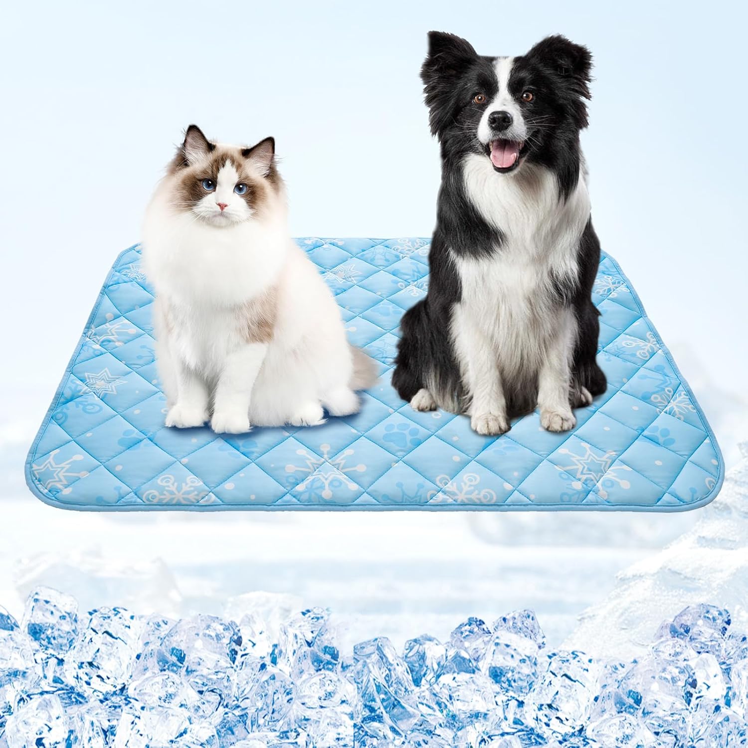 Homimp Dog Cooling Mat,27.5" x 38.5" Thicken Self-Cooling Mat for Dog Large,Internal Waterproof& Endothermic,Washable Pet Ice Cool Pad Blanket,Pet Sleeping Pad for Indoor Outdoor in Summer, Non-Toxic - Pet Explorer
