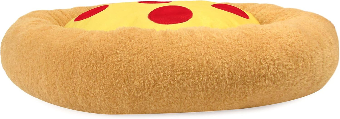 TONBO Soft Plush Small Cute and Cozy Food Dog Cat Bed, Washer and Dryer Friendly (Pizza) - Pet Explorer