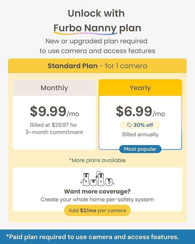 Furbo 360° Dog Camera [Subscription Required] Unlock w/Paid Plan: Home Security & Dog Safety Alerts, Rotating Pet Treat Toss, 2-Way Speaker (Low Risk, 3mo Min. Cancel Anytime)