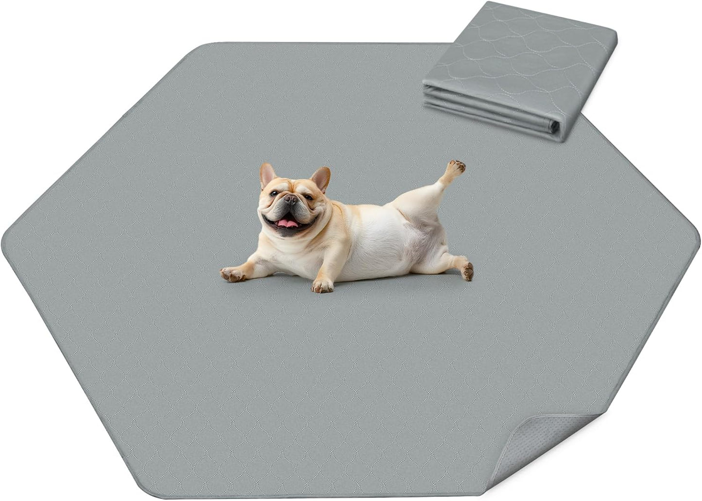 FXW Washable Pee Pads for Dogs, Puppy Pads with Super Absorbent, Specifically Designed for FXW Rollick/Homeplus 32inch 6 Panels Dog Playpen, 35" Hexagon, Gray, 1 Pack - Pet Explorer