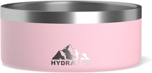 Hydrapeak Dog Bowl; Non Slip Stainless Steel; Water and Food Dish; Large Sized and Small Dogs; 32oz 64oz; Multiple Sizes; 4 Cup | Pink - Pet Explorer