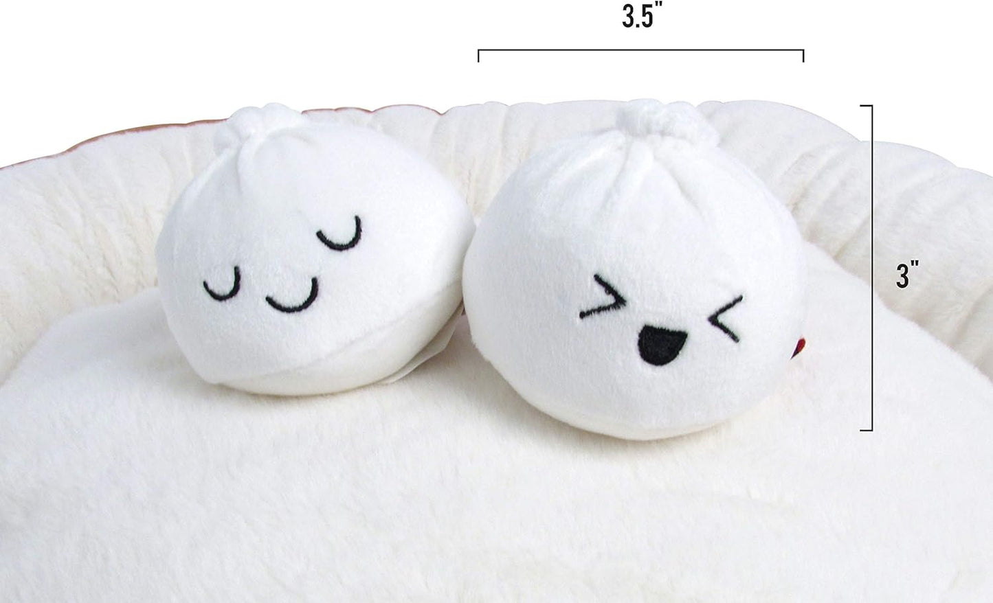 TONBO Soft Plush Small Cute and Cozy Food Dog Cat Bed, Washer and Dryer Friendly (Dim Sum) - Pet Explorer