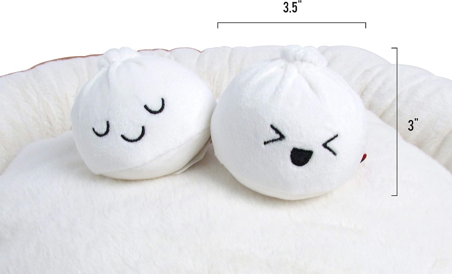 TONBO Soft Plush Small Cute and Cozy Food Dog Cat Bed, Washer and Dryer Friendly (Dim Sum) - Pet Explorer
