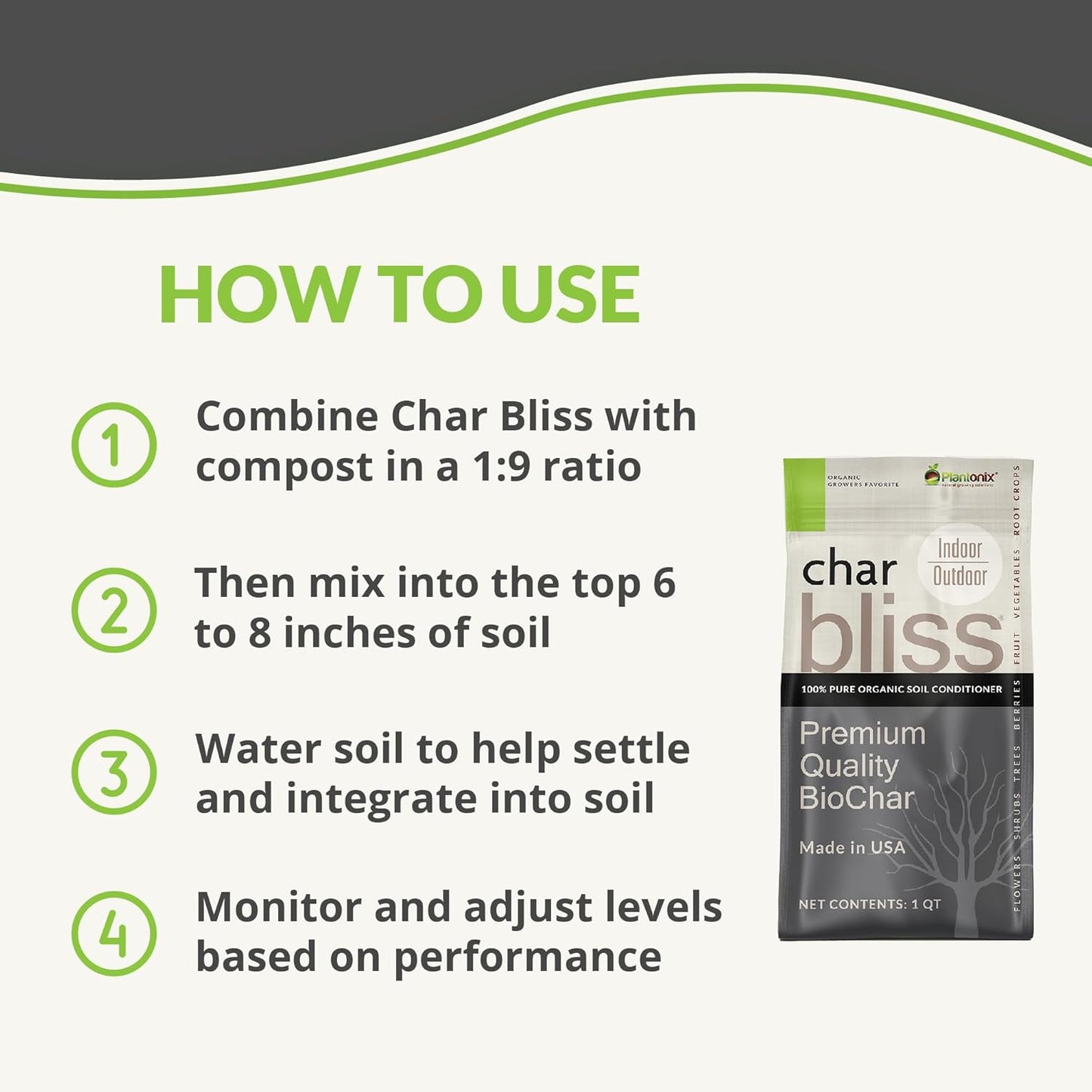 Char Bliss (16 Qts) - Organic Biochar for Plants - OMRI-Listed Biochar Soil Amendment Organic - Bio Char for Plants - Horticultural Charcoal for Plants, Potting Soil, Garden Soil, & Potting Mixes - Pet Explorer