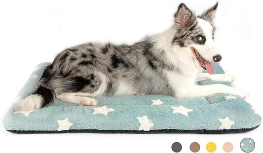 Mora Pets Dog Crate Pad Dog Kennel Bed Mat for Large Dogs Washable Cute Star Pet Bed for 36 inch Cage Ultra Soft Flat Puppy Cat Cushion for Cozy Sleeping Anti-Slip Blue 36 x 23 - Pet Explorer