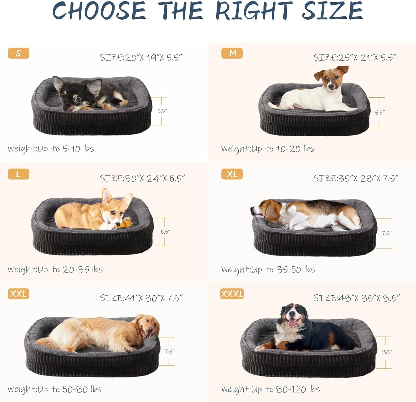 Orthopedic Dog Bed for Medium Dogs Breeds, High Density Egg Crate Foam Dog Sofa Beds,Oval Kennel Bed, Pet Couch Bed with Four Sided Bolster, Removable Washable Cover& Non-Slip Bottom - Pet Explorer