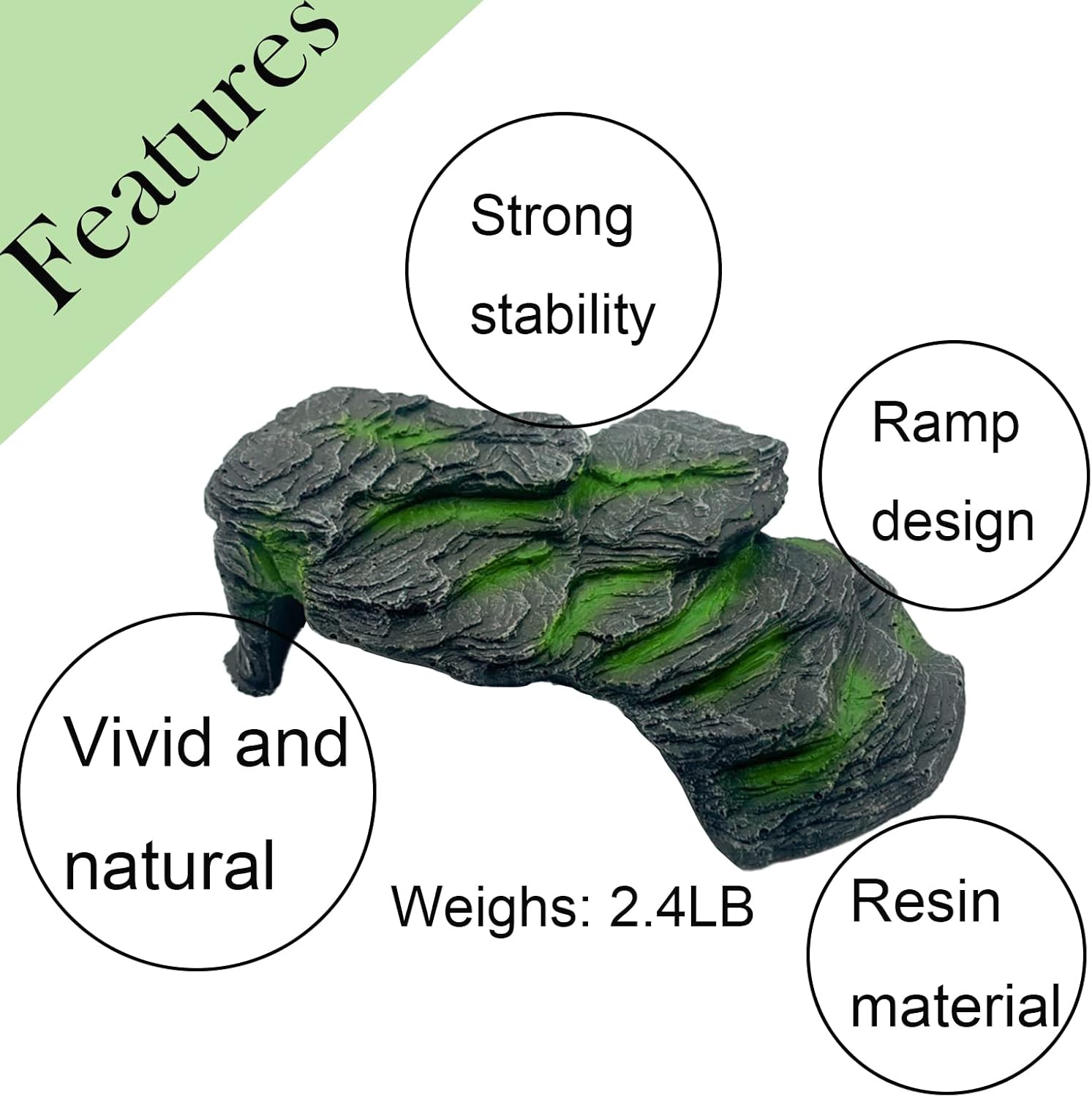 Resin Turtle Basking Platform,Turtles Rock Dock Climbing Ramp Cave Hideout Decor Reptile Terrariums Resting Terrace Stone Habitat Decoration for Small Lizards, Frogs, Snakes,Chameleon - Pet Explorer