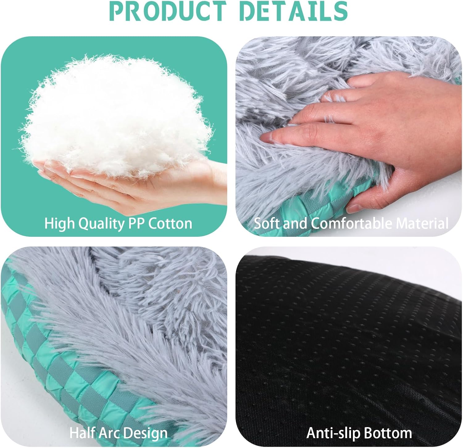 Cat Bed Hooded Plush Nest with Self-Warming Cozy Cave, Calming Anti-Anxiety Pet Bed for Indoor Cats & Small Dogs, Removable Washable Cover & Waterproof Bottom - Gray - Pet Explorer