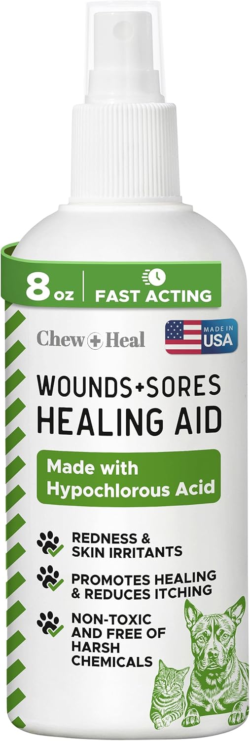 Hypochlorous Acid Spray for Dogs – 8oz Dog Wound Spray for Cuts, Burns, Sores, Abrasions, and More – Non Toxic and Chemical Free HOCI Wound Care – Made in The USA - Pet Explorer