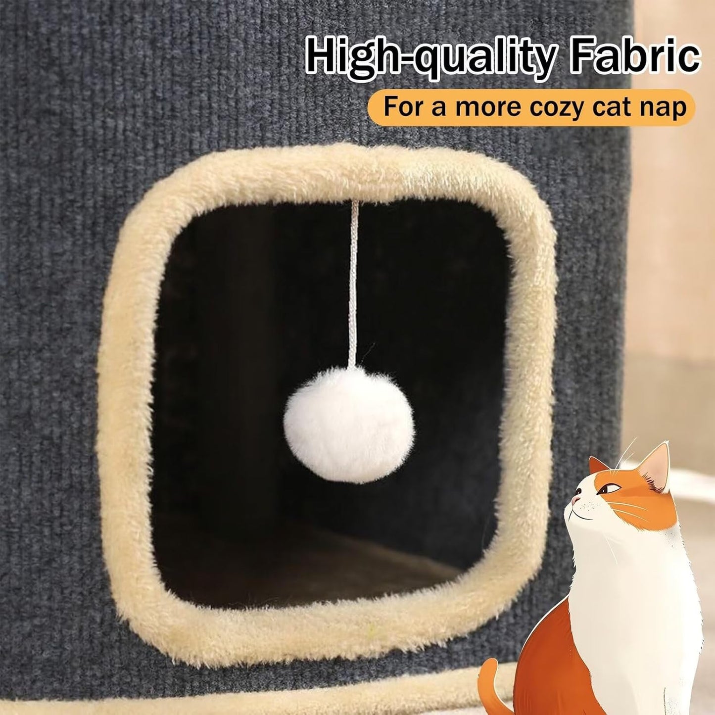 Cat House for Indoor Cat Beds, Multi-Level Cat Condo Foldable Cat Cave (1-Level) - Pet Explorer